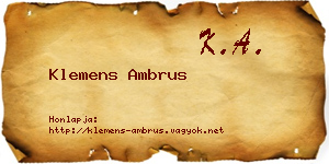 Klemens Ambrus névjegykártya